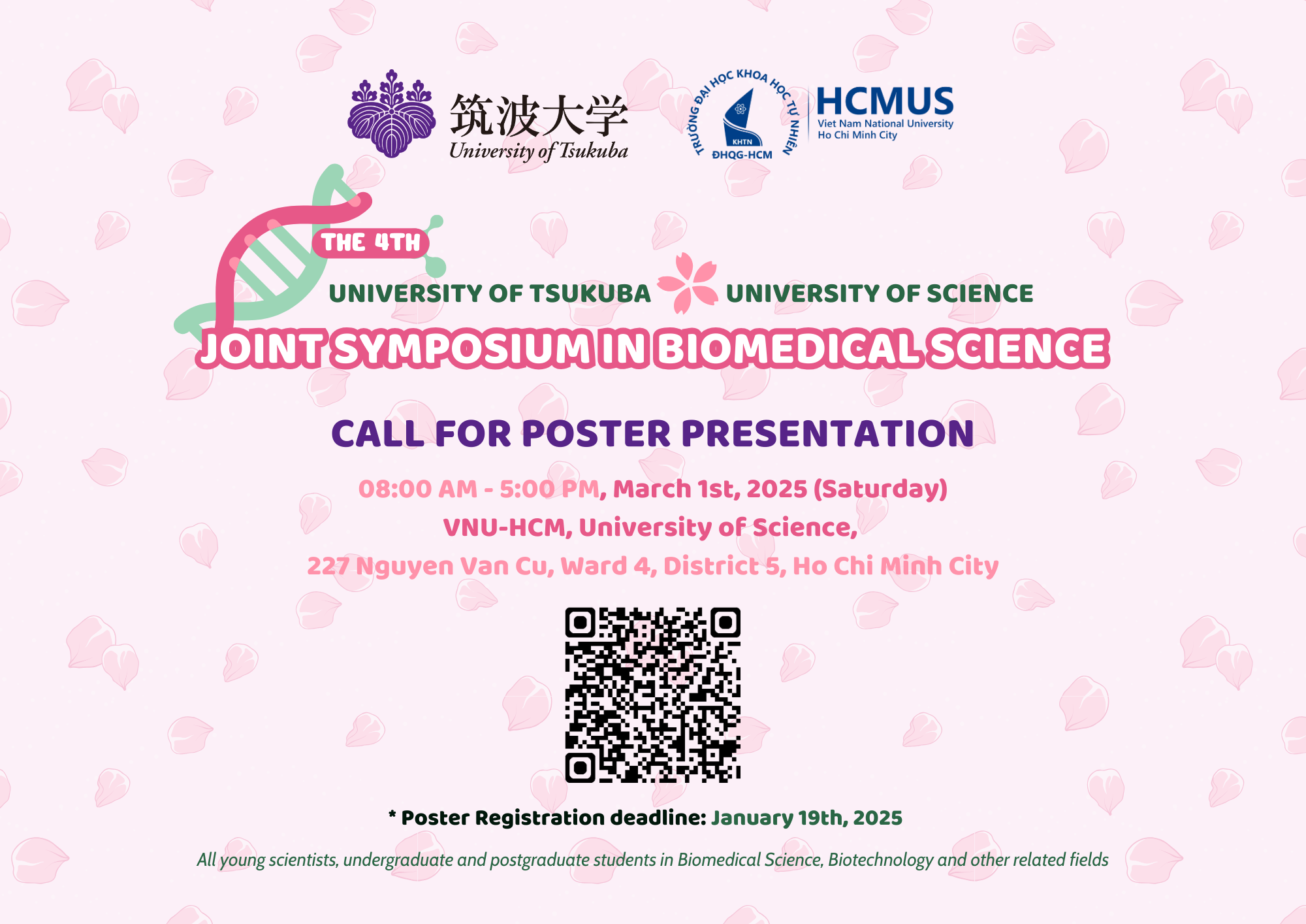 Hội nghị Khoa học "The 4th University of Science - University of Tsukuba Joint Symposium in Biomedical Science"