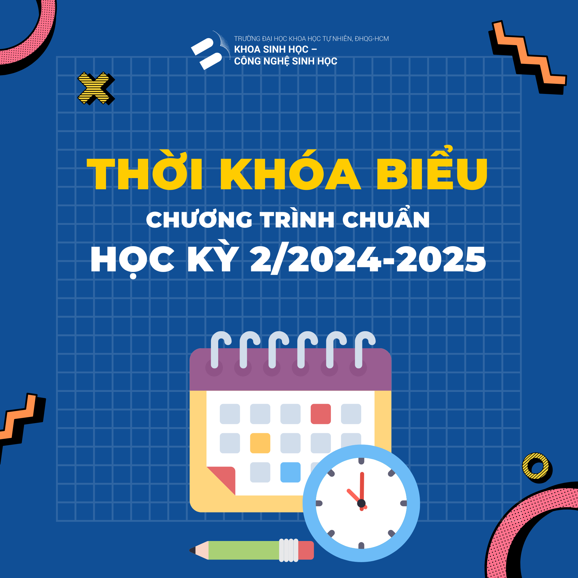 THỜI KHOÁ BIỂU HỌC KỲ 2/2024-2025 CHƯƠNG TRÌNH CHUẨN